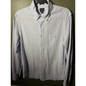 NWOT J.CREW Shirt Mens M Seersucker Striped Slim Fit Button Down Cotton Blue